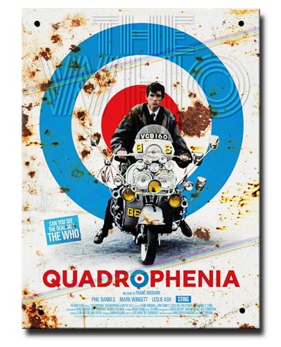 Quadrophenia The Movie Classic Film Metallplakat mit The Who, Vespa Mod Geschenk für Man Cave Scooter Memorabilia Artwork Union Jack Farben Merchandise Quadrophenia The Movie Classic Film Metallplakat mit The Who, Vespa Mod Geschenk für Man Cave Scooter Memorabilia Artwork Union Jack Farben Merchandise von Swift Gift
