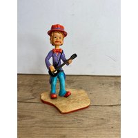 Vintage Bunte Keramik Musik Clown Stil Figur/Ornament. Guter Zustand von SwiftMillVintage