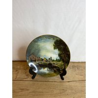 Vintage Crown Staffordshire John Constable Dedham Lock Und Mühlenplatte in Gutem Zustand von SwiftMillVintage