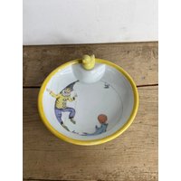 Vintage Limoges Porzellan Wärmende Futterschale Mit Clown Und Robbe Flachschale Entenstopper. Perfekter Zustand von SwiftMillVintage