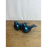 Vintage Paar Blaues Lüster Enten Ornament. Toller Liebenswerter Keramik Charakter Vogel in Gutem Zustand von SwiftMillVintage