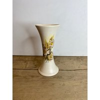 Vintage Purbeck Keramik Swanage Creme Große Vase Mit Weißen Und Gelben Gänseblümchen Blumendesign. in Gutem Zustand von SwiftMillVintage