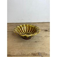 Vintage Walisisch/Cymru Portmadoc Porthmadog Keramik Schüssel Signiert Auffälliges Design in Gelb Und Braun Toller Zustand von SwiftMillVintage