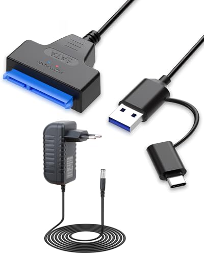 Swiftctrl SATA zu USB 3.0 Adapterkabel mit 12V Netzteil – Für 2,5" & 3,5" SSD/HDD – Externe Festplatten verbinden, Daten übertragen & sichern – UASP Unterstützung, kompatibel mit Windows, Mac & Linux Swiftctrl SATA zu USB 3.0 Adapterkabel mit 12V Netzteil – Für 2,5" & 3,5" SSD/HDD – Externe Festplatten verbinden, Daten übertragen & sichern – UASP Unterstützung, kompatibel mit Windows, Mac & Linux von Swiftctrl