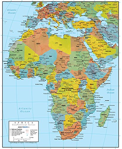 Swiftmaps Afrika Wand Karte geopolitical Edition 18x22 Laminated von Swiftmaps