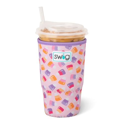 Swig Life Großer Eisbecher Coolie, Standard 625 ml Eiskaffeetassen-Isolatorhülle mit Griff, Neopren-isolierter Coolie hält Getränke kalt (Candy Corn) von Swig Life