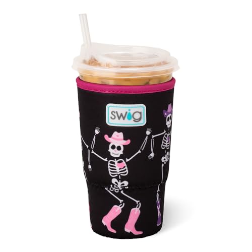 Swig Life Großer Eisbecher Coolie, Standard 625 ml Eiskaffeetassen-Isolatorhülle mit Griff, Neopren-isolierter Coolie hält Getränke kalt (Let's Go Ghouls) von Swig Life