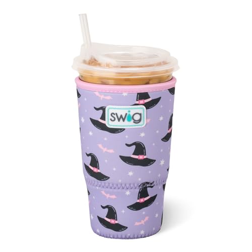 Swig Life Großer Eisbecher Coolie, Standard 625 ml Eiskaffeetassen-Isolatorhülle mit Griff, Neopren-isolierter Coolie hält Getränke kalt (Spellbound) von Swig Life