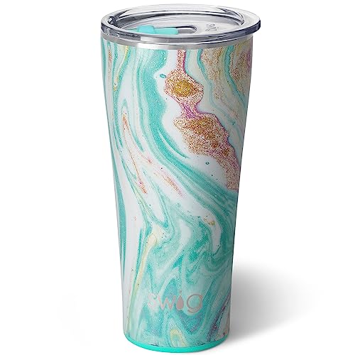 Swig Life Isolierter Becher, Reise-Kaffeebecher mit Deckel, Becherhalter, freundlicher Reise-Kaffeebecher, Edelstahl-Thermoskanne mit Deckel (Wanderlust) von Swig Life
