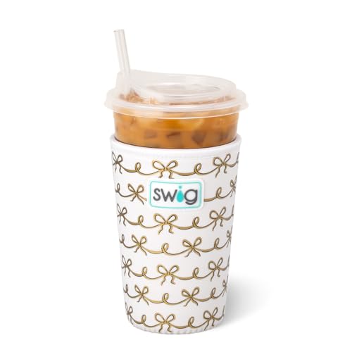 Swig Life Kühlbecher für Eiskaffee, Standardgröße, 625 ml, Isolierhülle mit Griff, Neopren-isoliert, hält Getränke kalt (Pretty in Pearl) von Swig Life