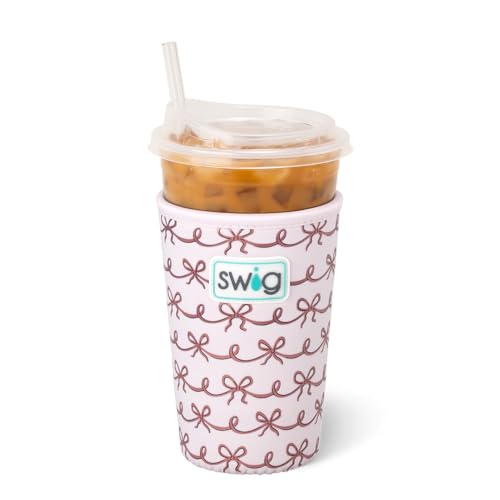Swig Life Kühlbecher für Eiskaffee, Standardgröße, 625 ml, Isolierhülle mit Griff, Neopren-isoliert, hält Getränke kalt (Pretty in Pink) von Swig Life