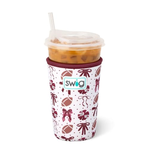 Swig Life Kühlbecher für Eiskaffee, Standardgröße, 625 ml, Isolierhülle mit Griff, Neopren-isoliert, hält Getränke kalt (We've Got Spirit Kastanienbraun) von Swig Life