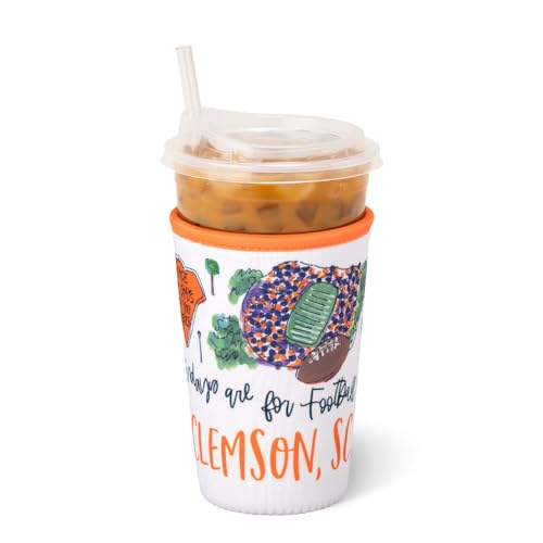 Swig Life Kühlbecher für Eiskaffeetasse, Standard-Isolierhülle mit Griff, Neopren-isoliert, hält Getränke kalt (Samstag in Clemson) von Swig Life