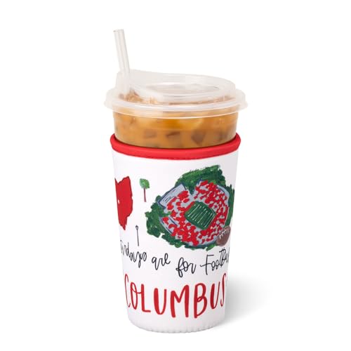 Swig Life Kühlbecher für Eiskaffeetasse, Standard-Isolierhülle mit Griff, Neopren-isoliert, hält Getränke kalt (Samstag in Columbus) von Swig Life