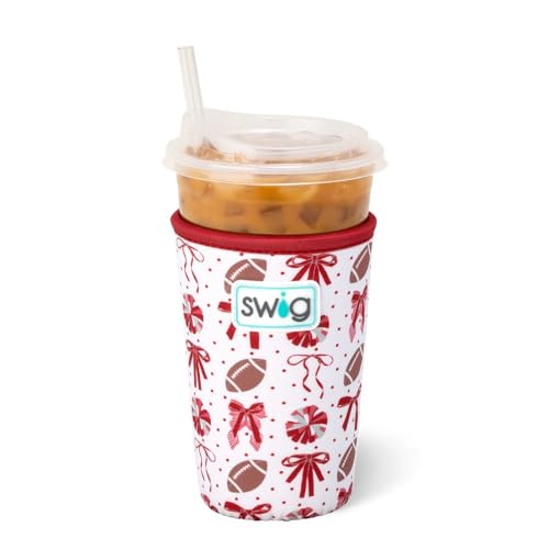 Swig Life Kühlbecher für Eiskaffeetasse, Standard-Isolierhülle mit Griff, Neopren-isoliert, hält Getränke kalt (We've Got Spirit Crimson) von Swig Life
