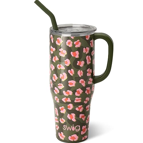 Swig Life Mega-Becher, 1,2 l, Becher mit Griff und Strohhalm, Becherhalter-freundlich, spülmaschinenfest, extra großer isolierter Becher, Edelstahl-Reisebecher für heiße und kalte Getränke (On the Swig Life Mega-Becher, 1,2 l, Becher mit Griff und Strohhalm, Becherhalter-freundlich, spülmaschinenfest, extra großer isolierter Becher, Edelstahl-Reisebecher für heiße und kalte Getränke (On the von Swig Life