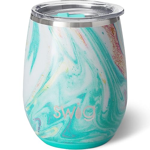 Swig Life Weinbecher ohne Stiel, isolierter Weinbecher mit Deckel, Reisebecher aus Edelstahl (Wanderlust) von Swig Life
