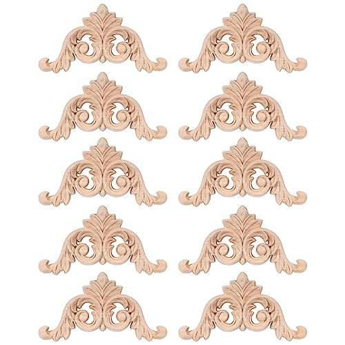 Swiixxer 10 Stück Schnitzerei Aufkleber Geschnitzte Leisten Ecke Applique Hause TüR Schnitzerei für TüR Schrank von Swiixxer
