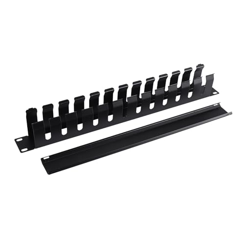 Swiixxer 1U Kabel Management Horizontal Montiert 19 Server Rack, 12 Slot Metall Finger Leitung Draht Organizer mit Abdeckung von Swiixxer