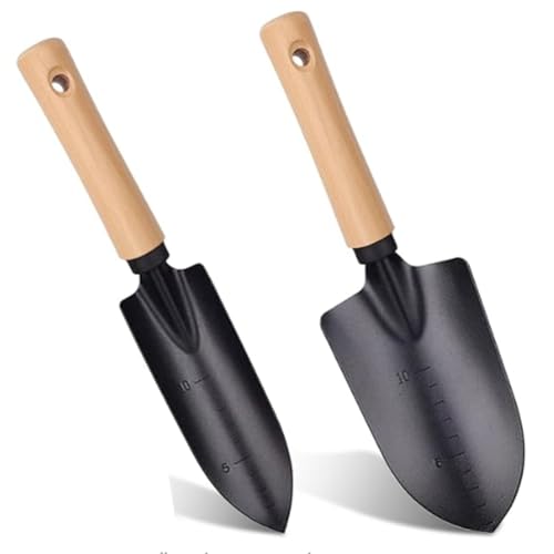 Swiixxer 2-Teiliges Multifunktionales Gartenkellen-Set für Gartenarbeit und Camping, Robuste Schaufel mit Holzgriff, Handkelle von Swiixxer