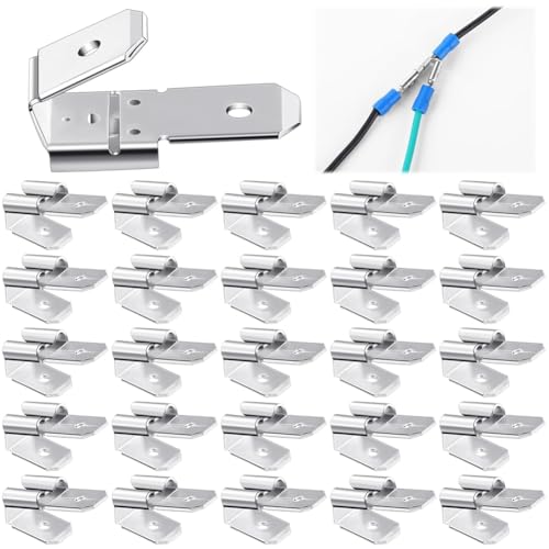 Swiixxer 25-Teiliges Sortiment An Doppel-Piggyback-Flachsteckverbindern, Schnelltrenn-Piggyback-Flachstecker-Crimp-Anschlüssen mit Buchse und Stecker von Swiixxer