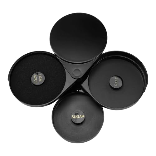 Swiixxer 3 Tier Barkeeper ABS Werkzeug Cocktail ZubehöR Glas Rimmer Rotierendes Salz Zuhause Praktisch Bar Limetten Saft Zucker Dauerhaft von Swiixxer