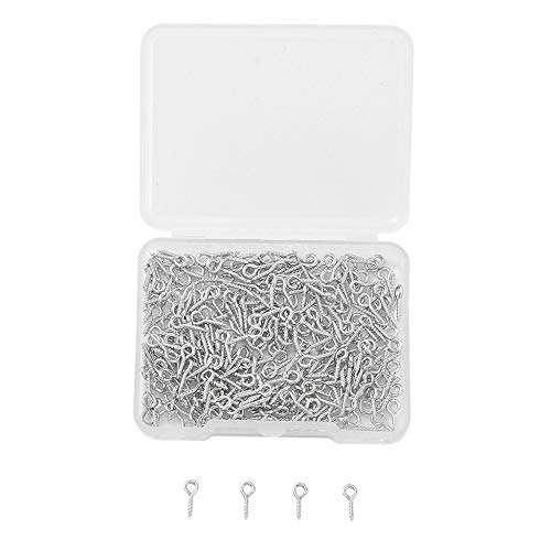 Swiixxer 300 StüCk Mehrzweck-Augenschrauben Hakenschraube AugennäGel Stift Kaution für DIY Schmuck Herstellung ZubehöR Silber von Swiixxer