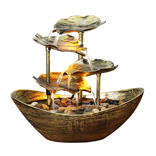 Swiixxer Entspannung Drinnen Wasserfall Springbrunnen Tabletop Wasser Springbrunnen LED Licht für Hause BüRo Raum Desktop Dekoration A von Swiixxer