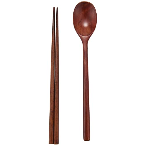 Swiixxer Handgemachte Jujube HöLzern Koreanisch Geschirr Kombinationen Utensil, 5 Satz und EssstäBchen von Swiixxer