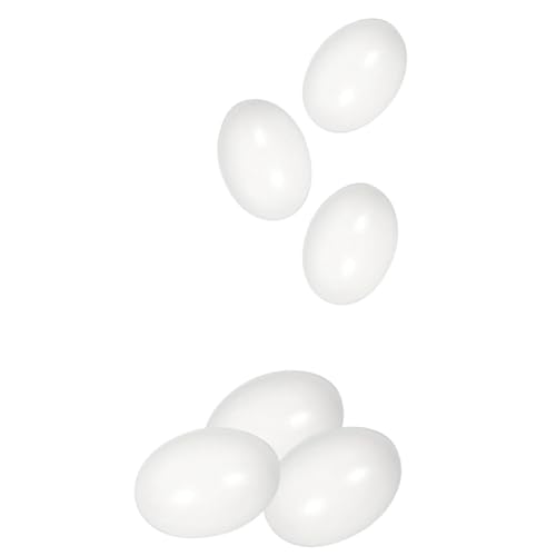 Swiixxer Kunsteier Aus, Weiße Holzeier, Perfekt für Osterbasteleien, Dekorationen und Eiersuchen, 2,3 (6er-Pack) von Swiixxer