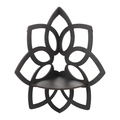Swiixxer Lotus-Eckregale Boho-Wand-Eckregale Hölzerne Blumen-Wand-Eckregale Schwebende Regale Kristall-Display-Regal von Swiixxer