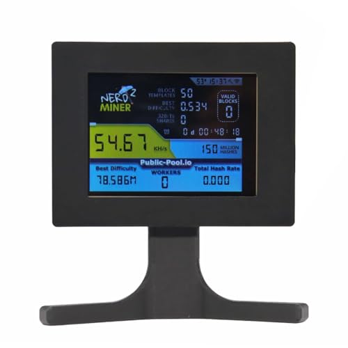 Swiixxer Nerdminer V2 56kh/S 2,8 LCD-Display Nerdminer Bitcoin Crypto Solo Lotterie Desk Miner Kryptowährung Miner Schwarz von Swiixxer