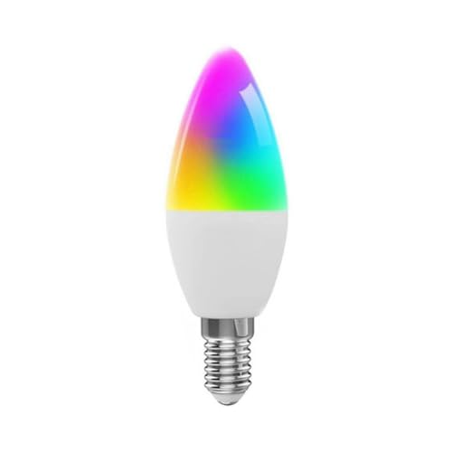 Swiixxer Tuya E14 Smart Bulb Dimmbare Fünf-Wege-Spiral-Kerzenbirne WiFi RGB-Birne Fernbedienung und Sprachsteuerung 9W von Swiixxer