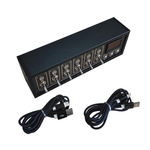 Swiixxer USB-Schalter 6-Wege-USB-Hub Schreibtisch-Controller Sprachsteuerung Retro-Schalter Ornamente mit OLED-Bildschirm RGB-Licht von Swiixxer