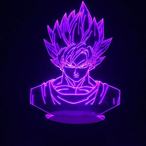 Xdorra Japan Helden Nachtlampe, USB-LEDs, Touch-Steuerung für Zuhause, Tischlampe, 3D-Kunst-Lampe, 7 Farben LED wechselndes Dekor, Nachtlicht, Geschenke von Xdorra