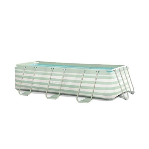 Swim Essentials | Grün/Weiß Gestreift Aufstellpool 400x200x100 cm von Swim Essentials