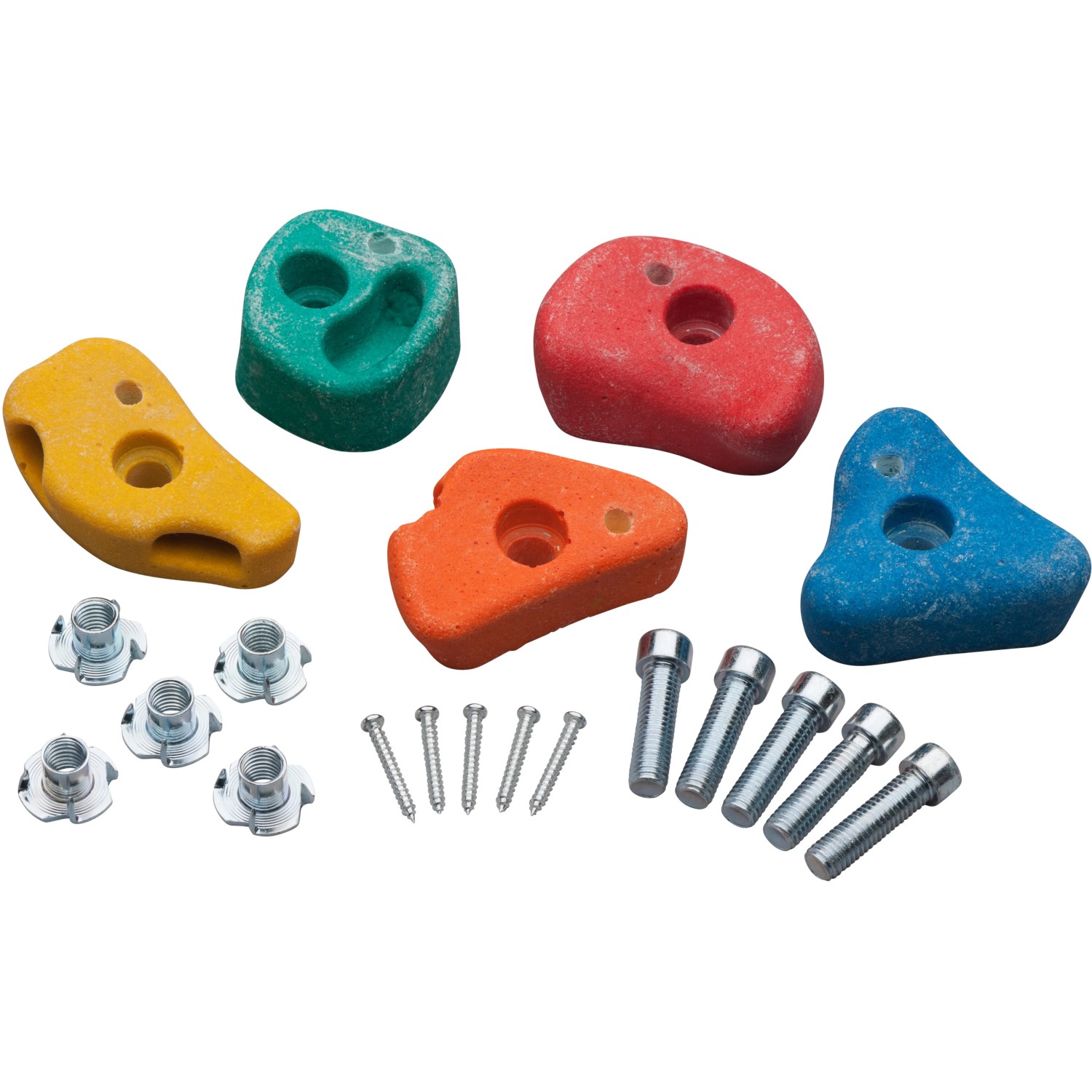 SwingKing Klettersteine klein bunt 2 Löcher 5 Stück SwingKing Klettersteine klein bunt 2 Löcher 5 Stück von SwingKing