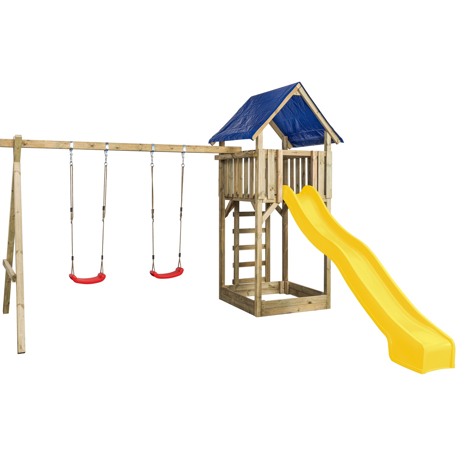 SwingKing Spielgerät Jonas mit Rutsche Gelb 421 cm x 350 cm x 297 cm von SwingKing