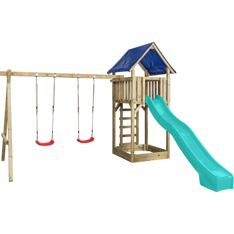 SwingKing Spielgerät Jonas mit Rutsche Türkis 421 cm x 350 cm x 297 cm von SwingKing