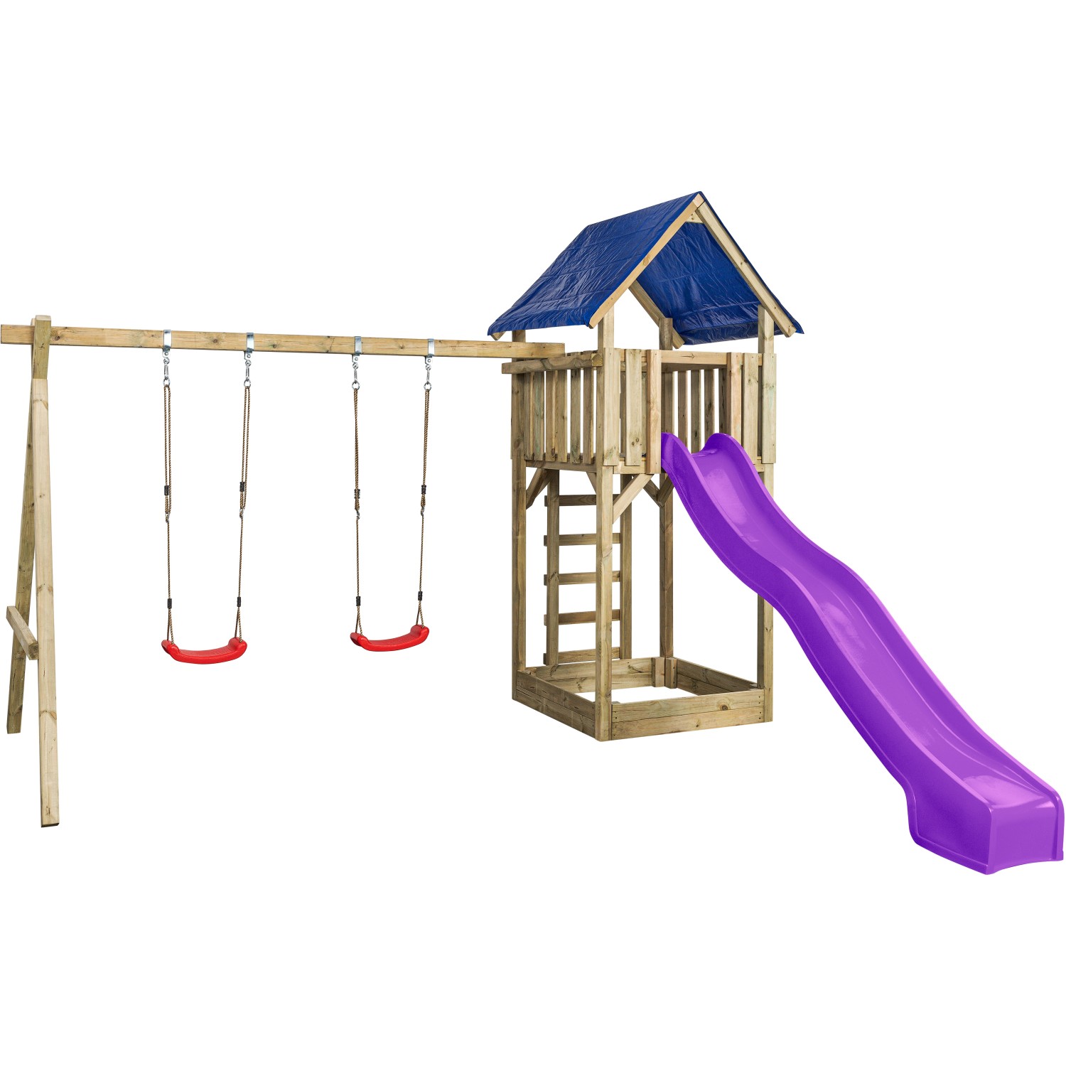 SwingKing Spielgerät Jonas mit Rutsche Violet 421 cm x 350 cm x 297 cm von SwingKing