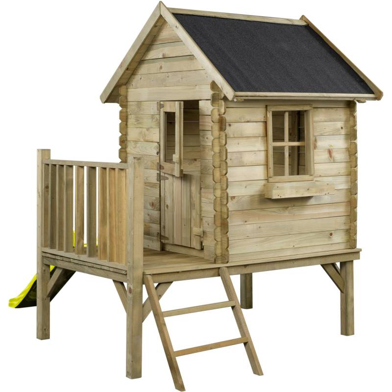 SwingKing Spielhaus Camilla mit Rutsche Gelb 177 cm x 184 cm x 210 cm von SwingKing