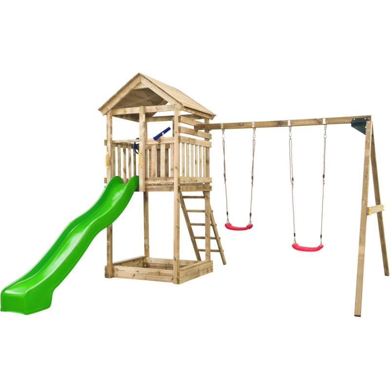 SwingKing Spielturm Daan Apfelgrün 400 cm x 320 cm x 420 cm von SwingKing