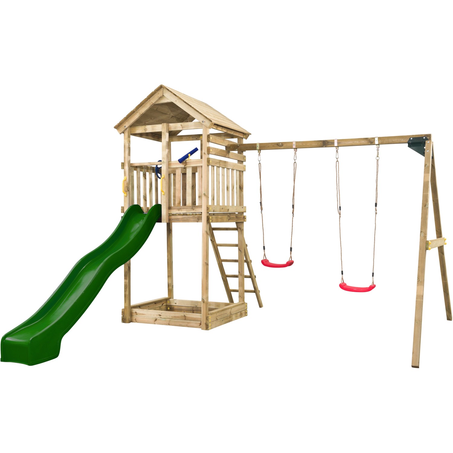 SwingKing Spielturm Daan Grün 400 cm x 320 cm x 420 cm von SwingKing