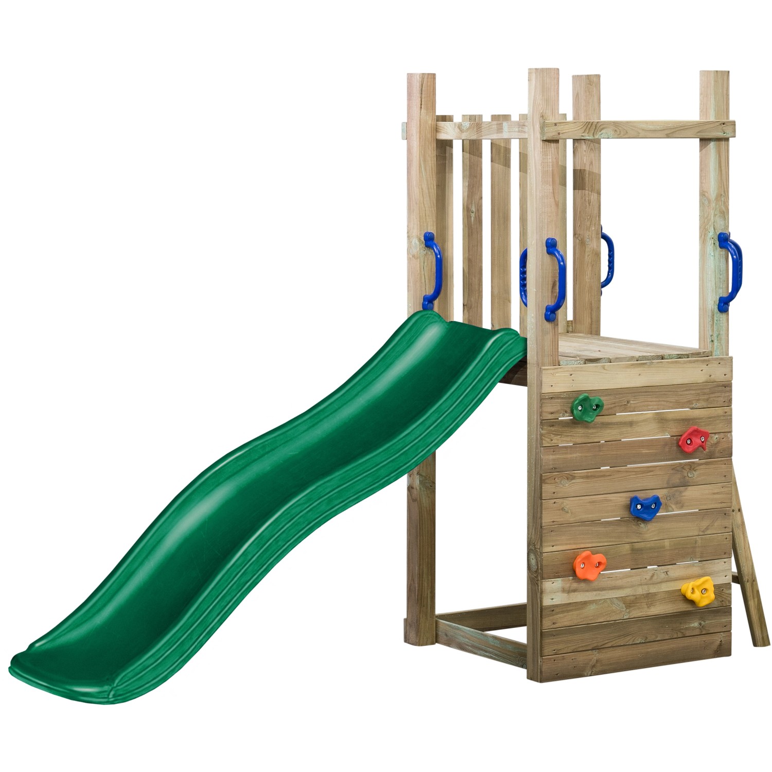 SwingKing Spielturm Irma mit Rutsche Grün 70 cm x 160 cm x 175 cm von SwingKing