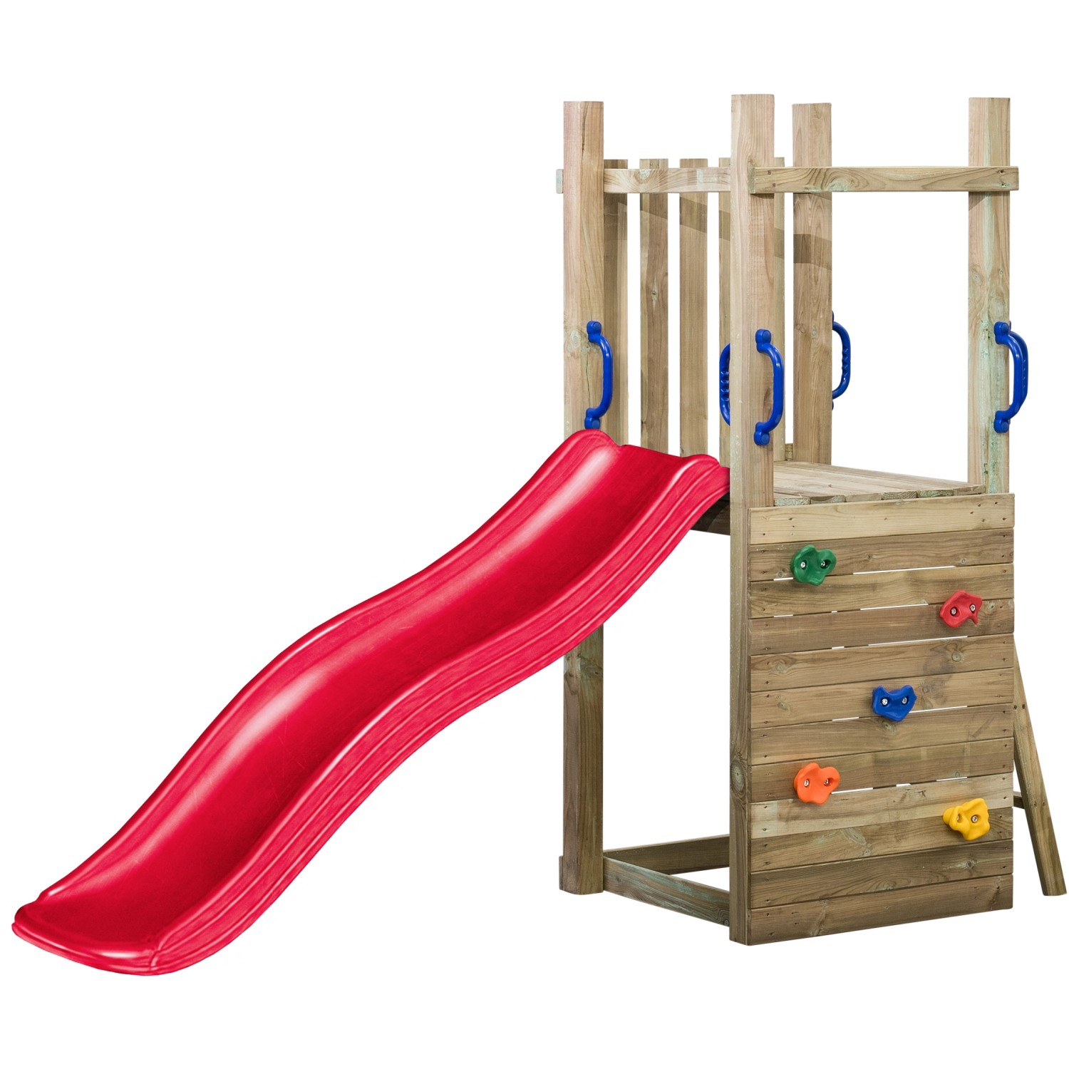 SwingKing Spielturm Irma mit Rutsche Rot 70 cm x 160 cm x 175 cm von SwingKing