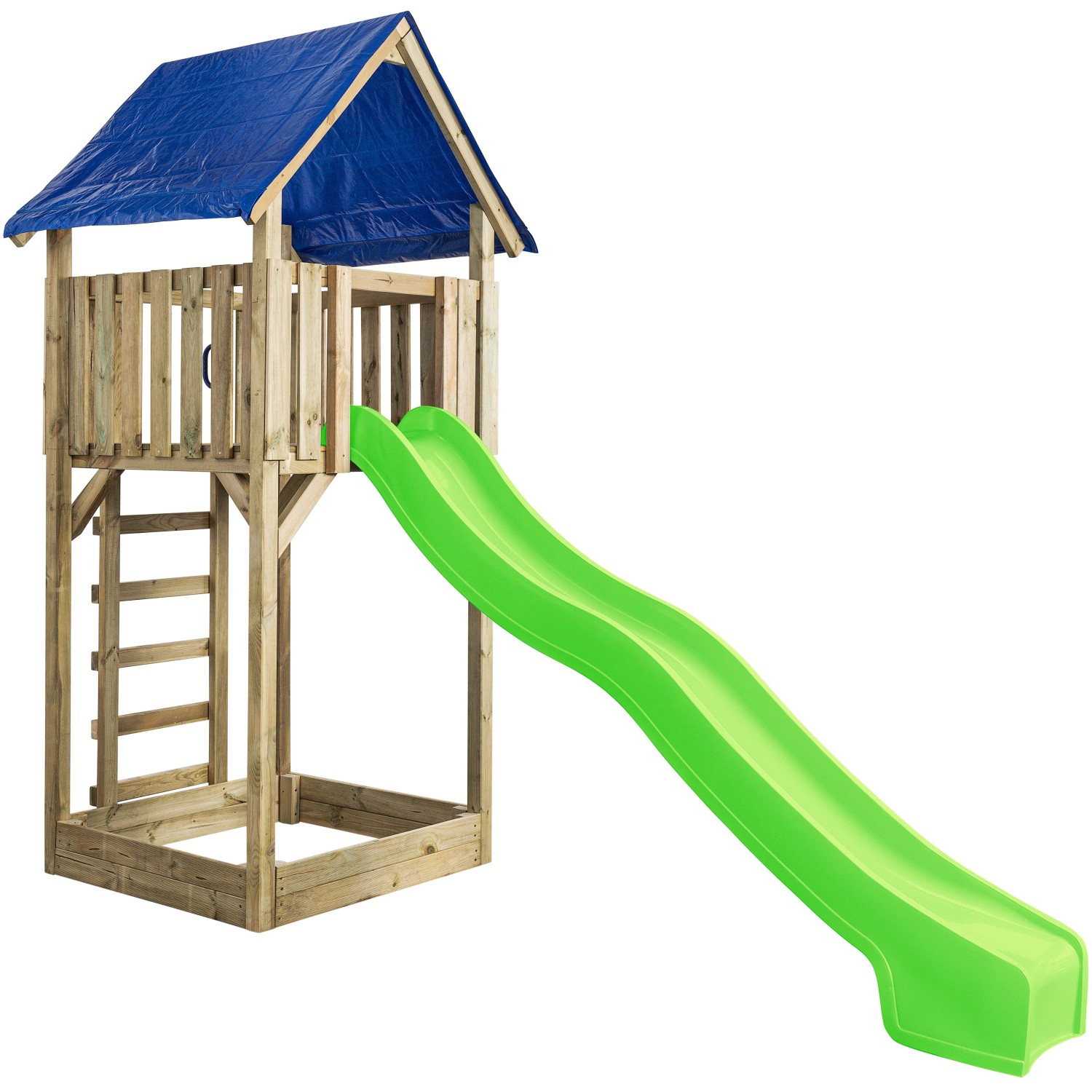 SwingKing Spielturm Lisa mit Rutsche Apfelgrün 121 cm x 350 cm x 297 cm von SwingKing