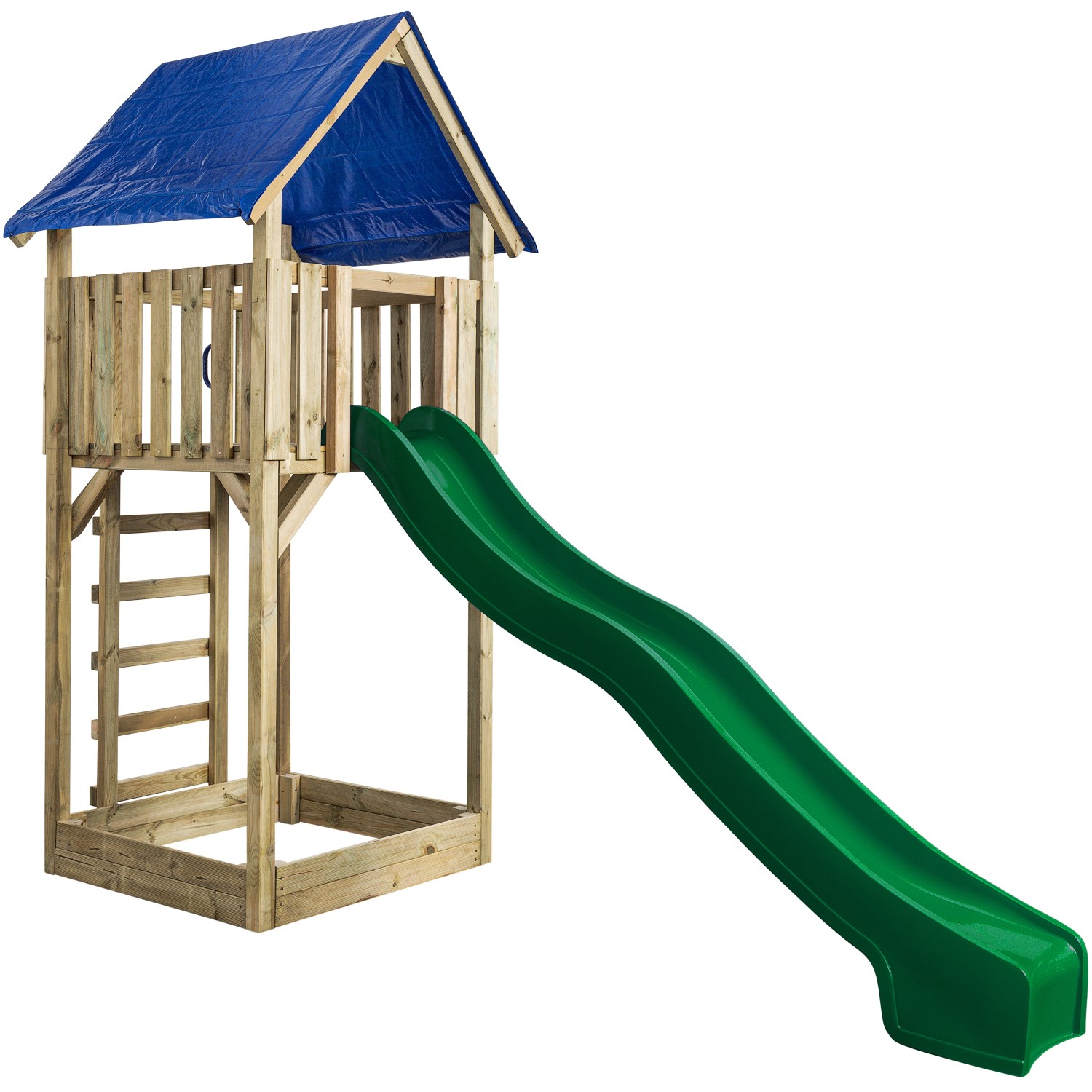 SwingKing Spielturm Lisa mit Rutsche Grün 121 cm x 350 cm x 297 cm von SwingKing