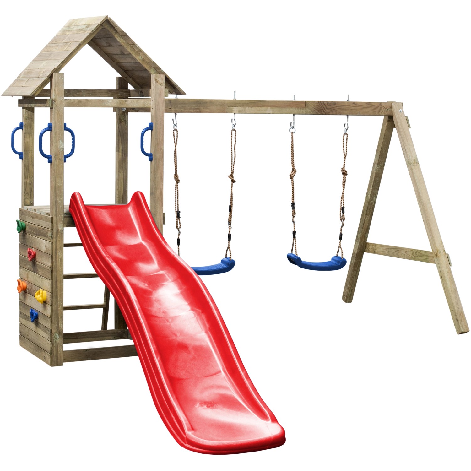 SwingKing Spielturm Maria Rot 295 cm x 160 cm x 210 cm von SwingKing