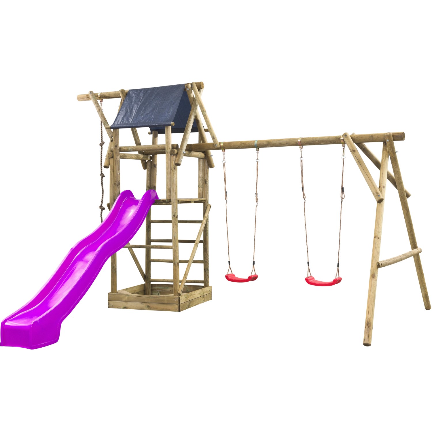 SwingKing Spielturm Niels Violet 380 cm x 500 cm x 290 cm von SwingKing