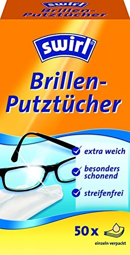 5 x Brillen - Putztücher/Feuchttücher"Swirl®" (50 Stück im Spender) von Swirl